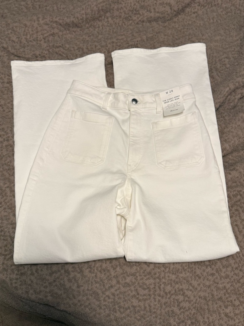 Madewell The Curvy Emmy Wide Leg Jeans White (Size 28/regular length)